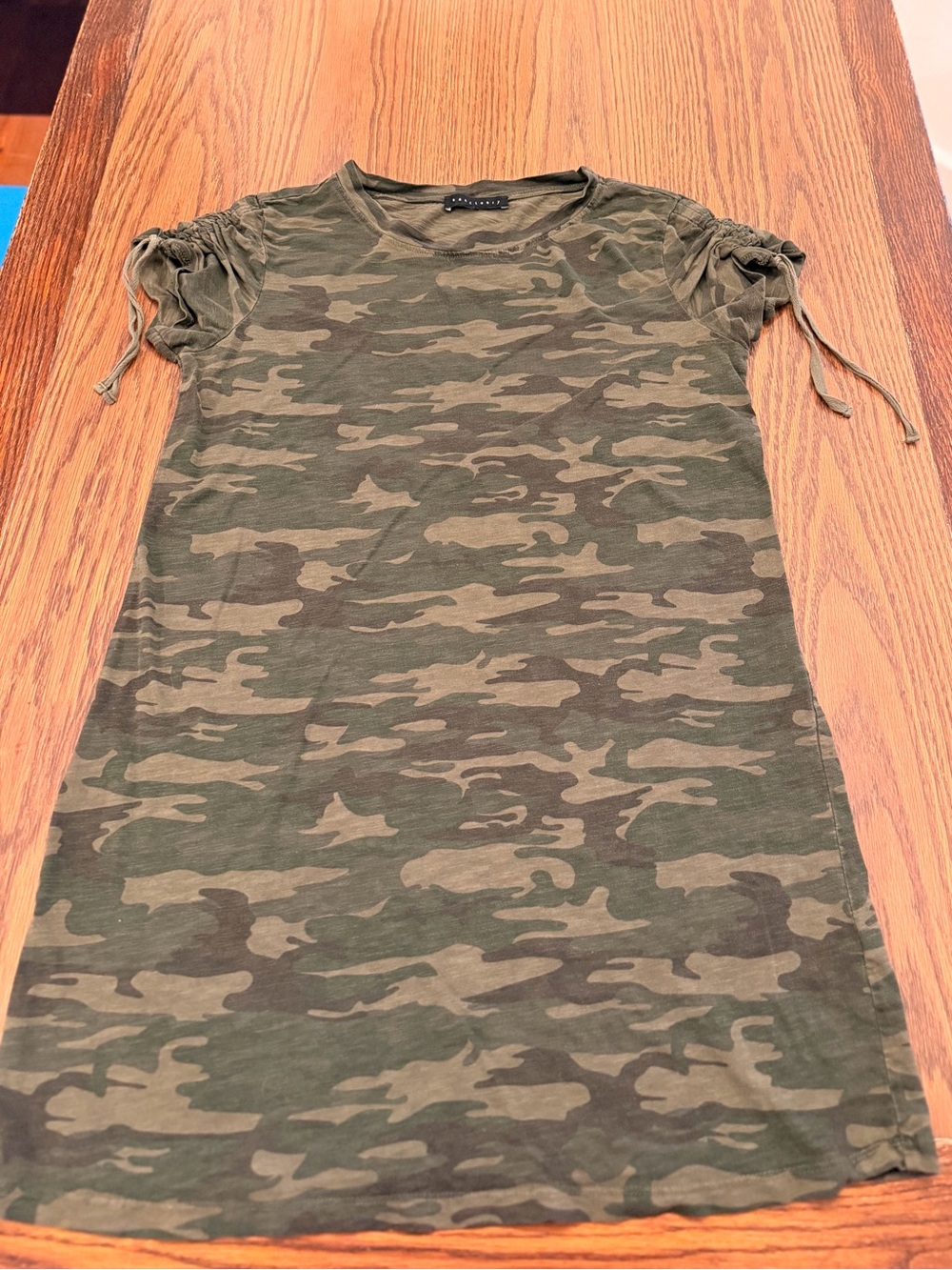 Sanctuary Girls' Olive Green Camo Short-Sleeve Tee Dress